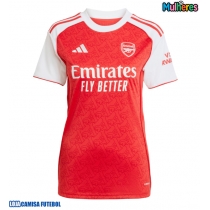 Camisa de Futebol Arsenal Viktor Gyokeres #14 Equipamento Principal Mulheres 2025-26 Manga Curta